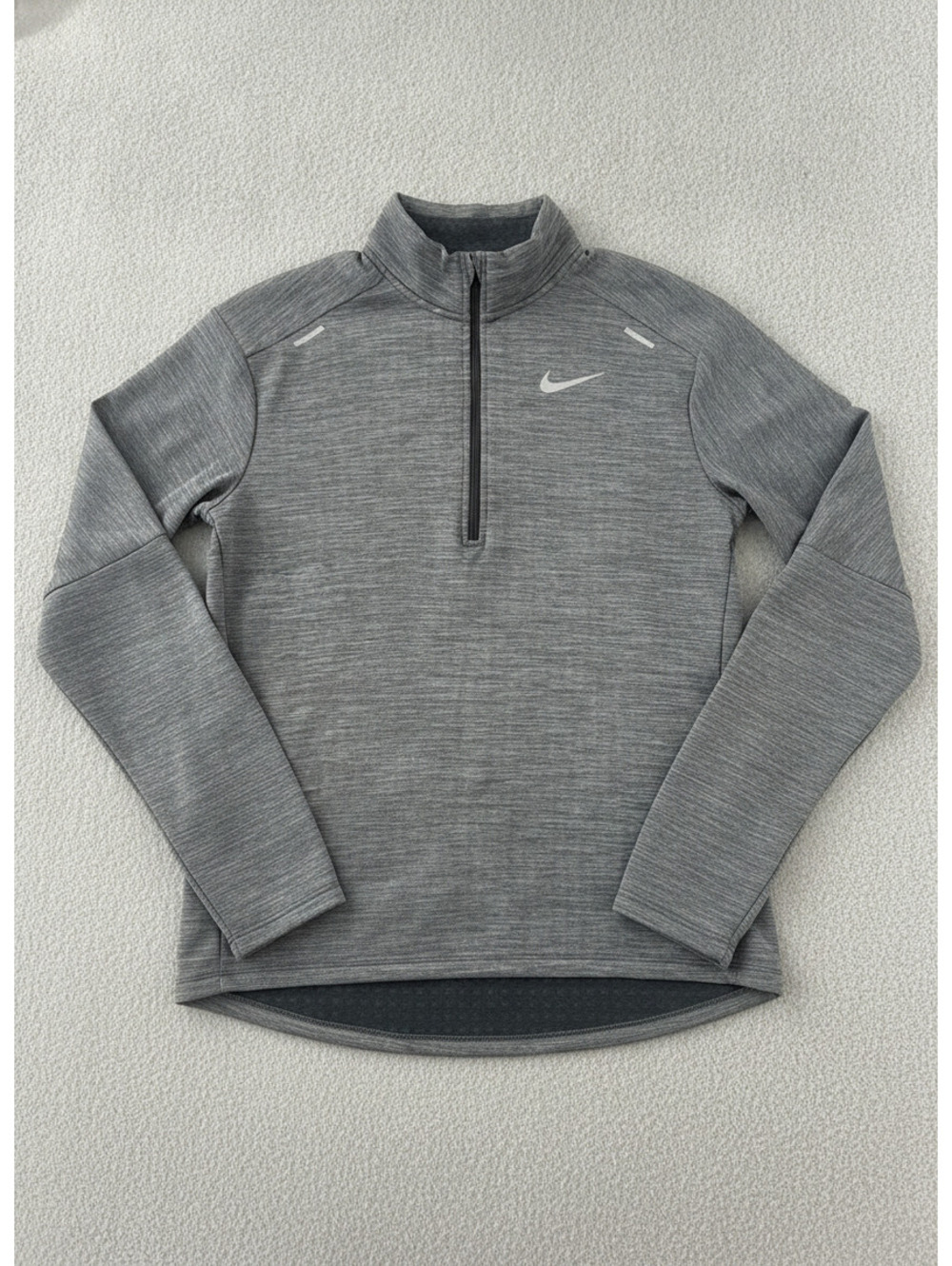 Nike Men's Gray Heathered Therma-Fit Running Quarter Zip Sweatshirt Size S